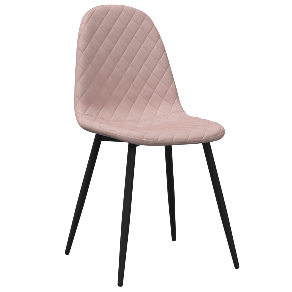 vidaXL Sillas de comedor 2 unidades terciopelo rosa