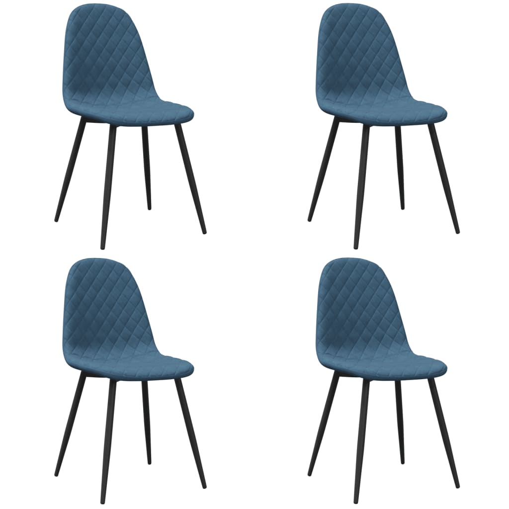 vidaXL Sillas de comedor 4 unidades terciopelo azul