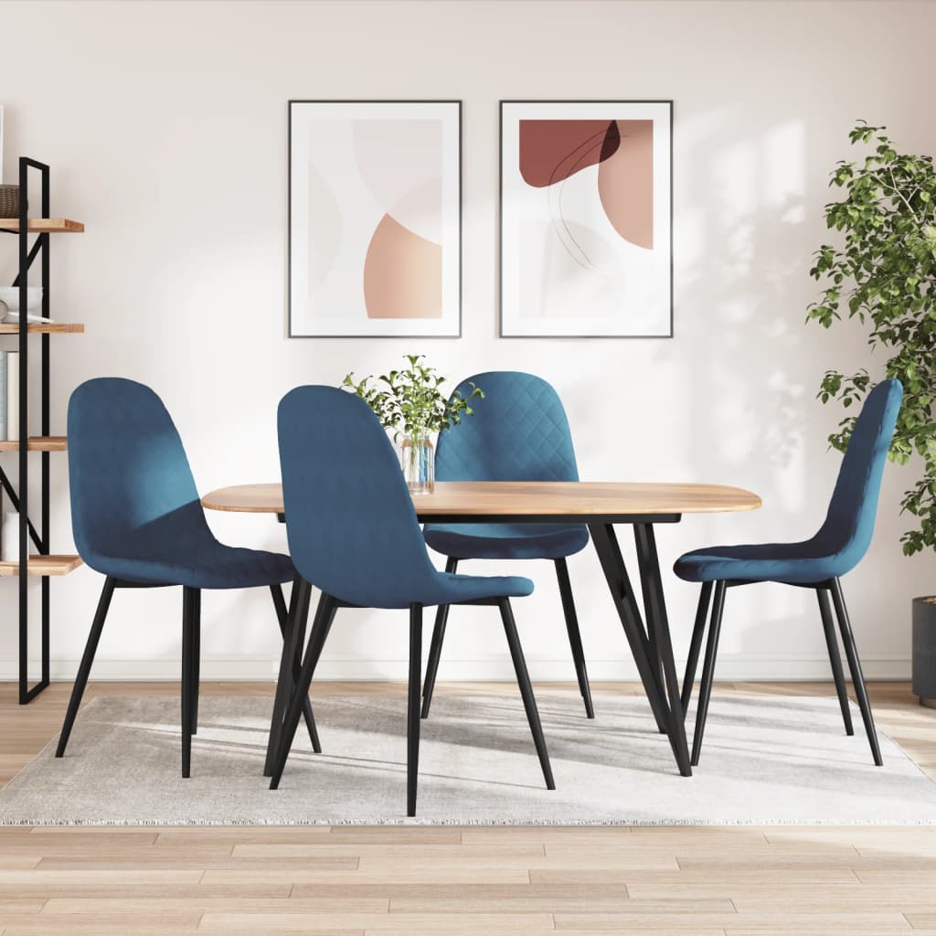 vidaXL Sillas de comedor 4 unidades terciopelo azul