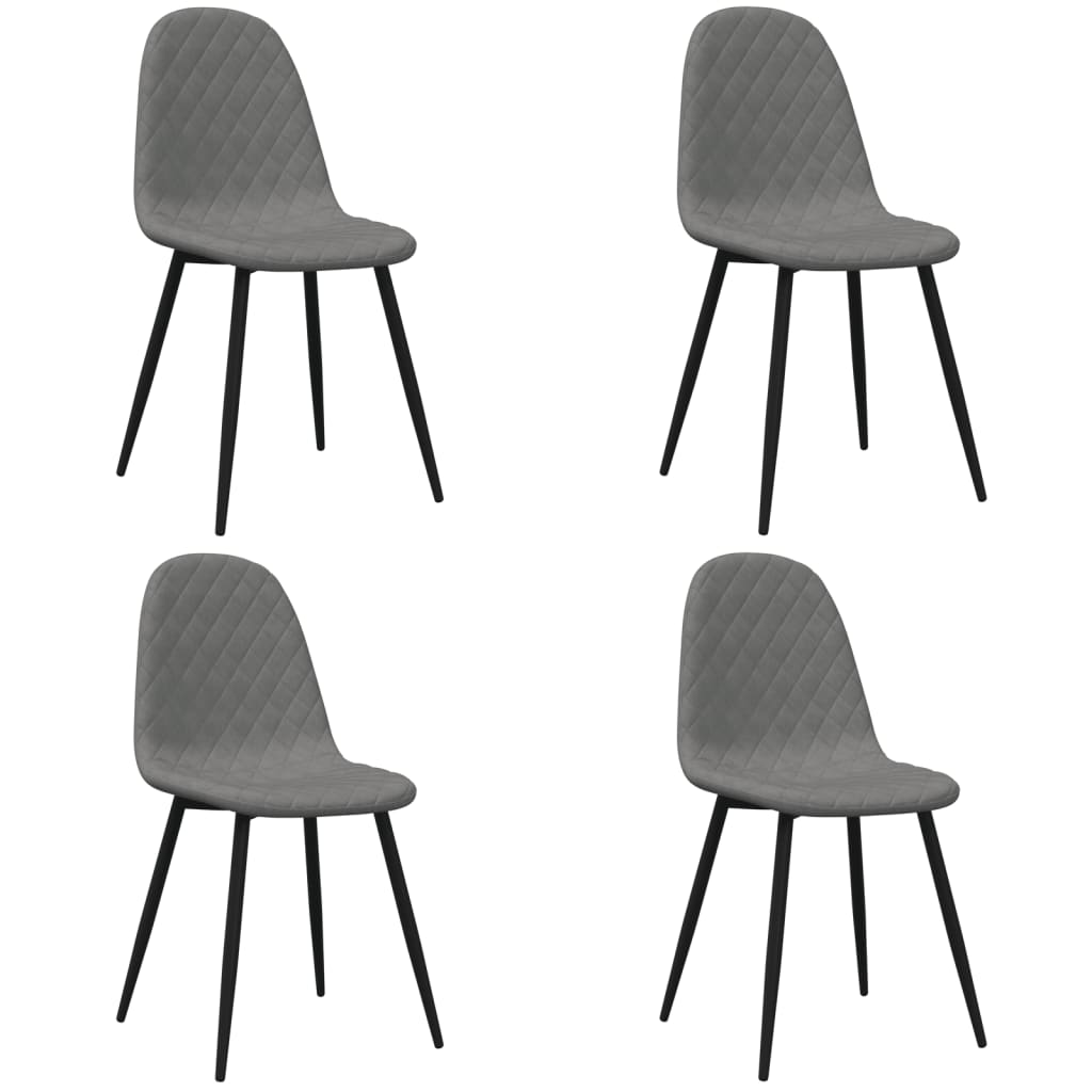 vidaXL Sillas de comedor 4 unidades terciopelo gris claro