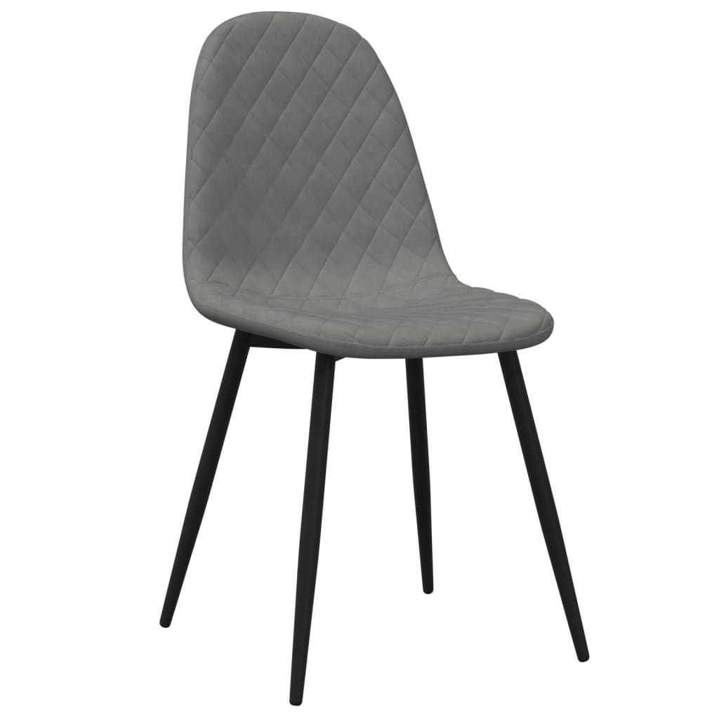 vidaXL Sillas de comedor 4 unidades terciopelo gris claro