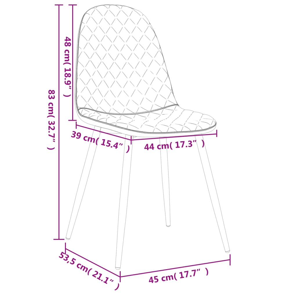 vidaXL Sillas de comedor 4 unidades terciopelo gris claro