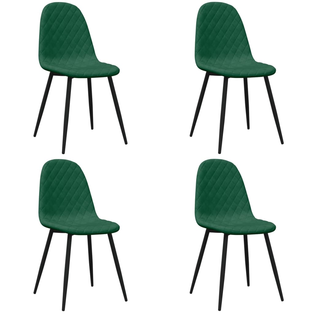 vidaXL Sillas de comedor 4 unidades terciopelo verde oscuro