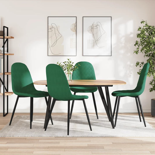 vidaXL Sillas de comedor 4 unidades terciopelo verde oscuro