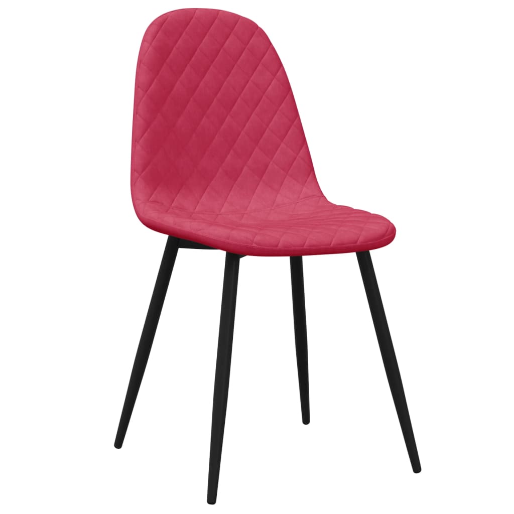 vidaXL Sillas de comedor 4 unidades terciopelo rojo tinto