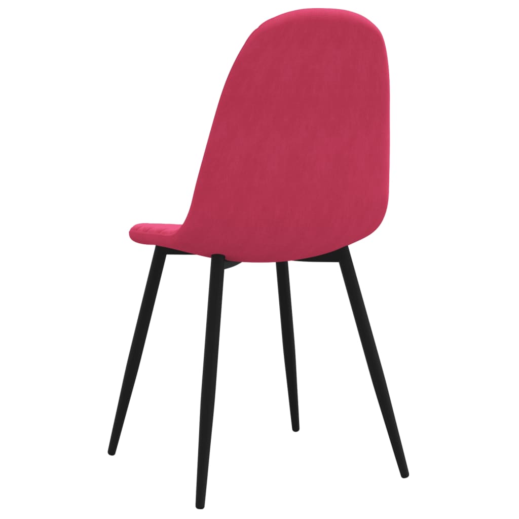 vidaXL Sillas de comedor 4 unidades terciopelo rojo tinto