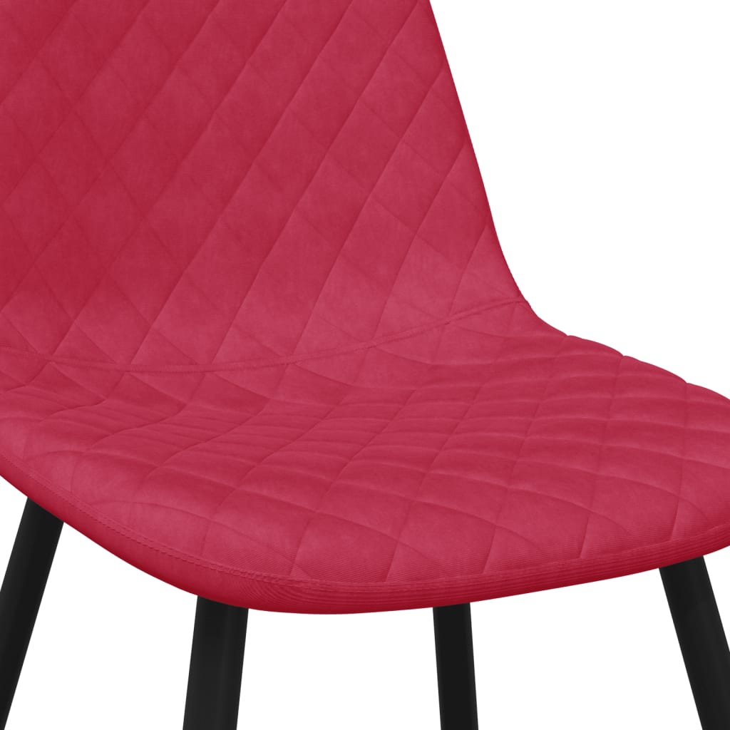 vidaXL Sillas de comedor 4 unidades terciopelo rojo tinto