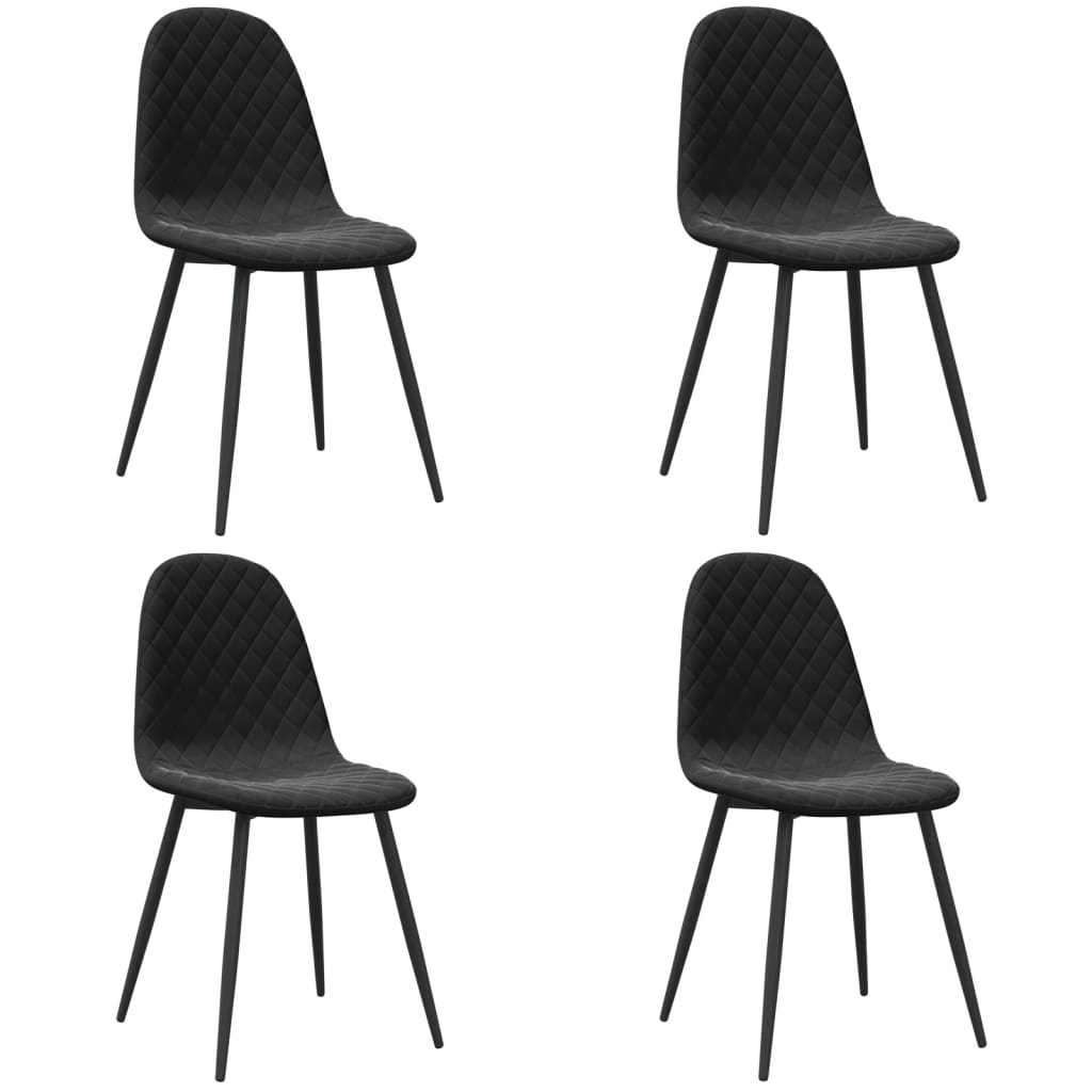 vidaXL Sillas de comedor 4 unidades terciopelo negro