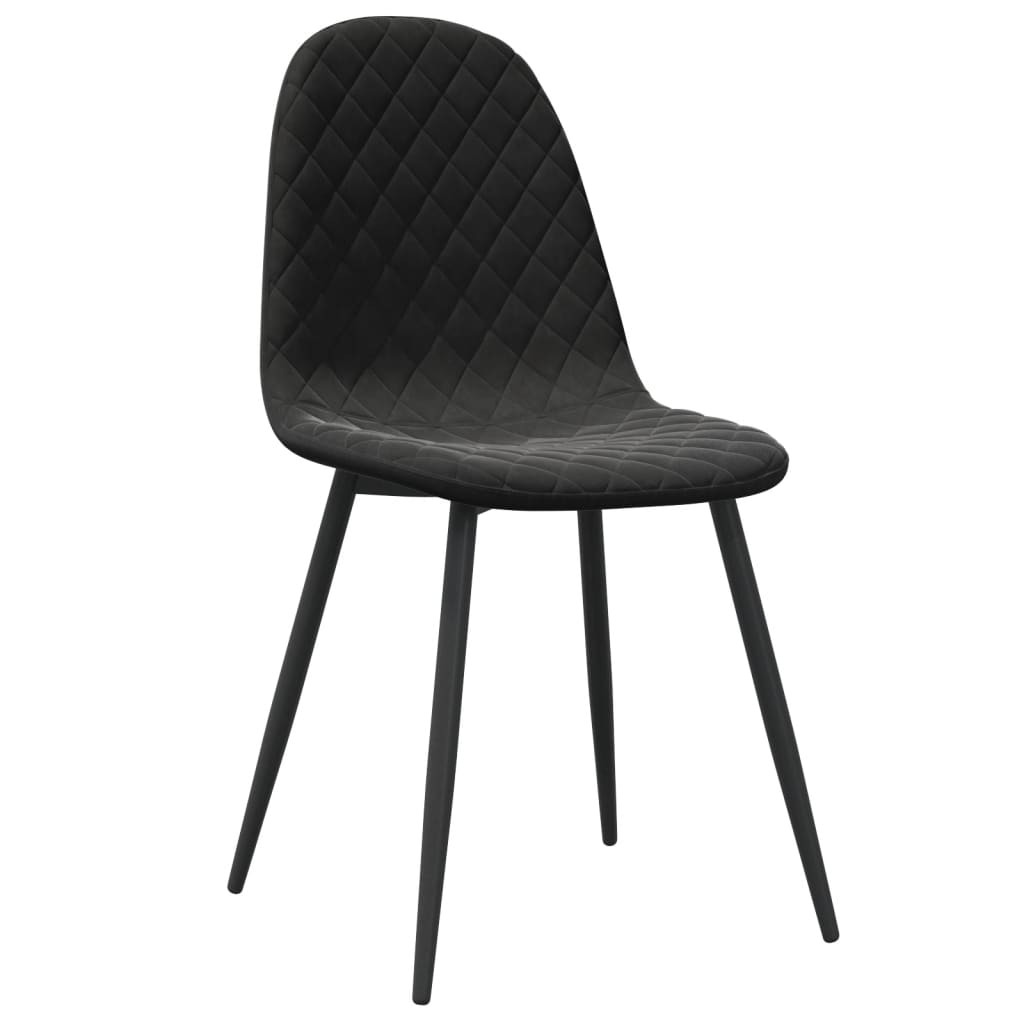 vidaXL Sillas de comedor 4 unidades terciopelo negro