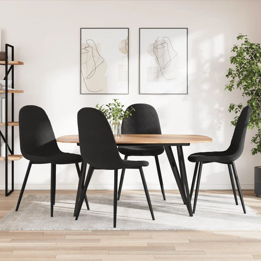 vidaXL Sillas de comedor 4 unidades terciopelo negro