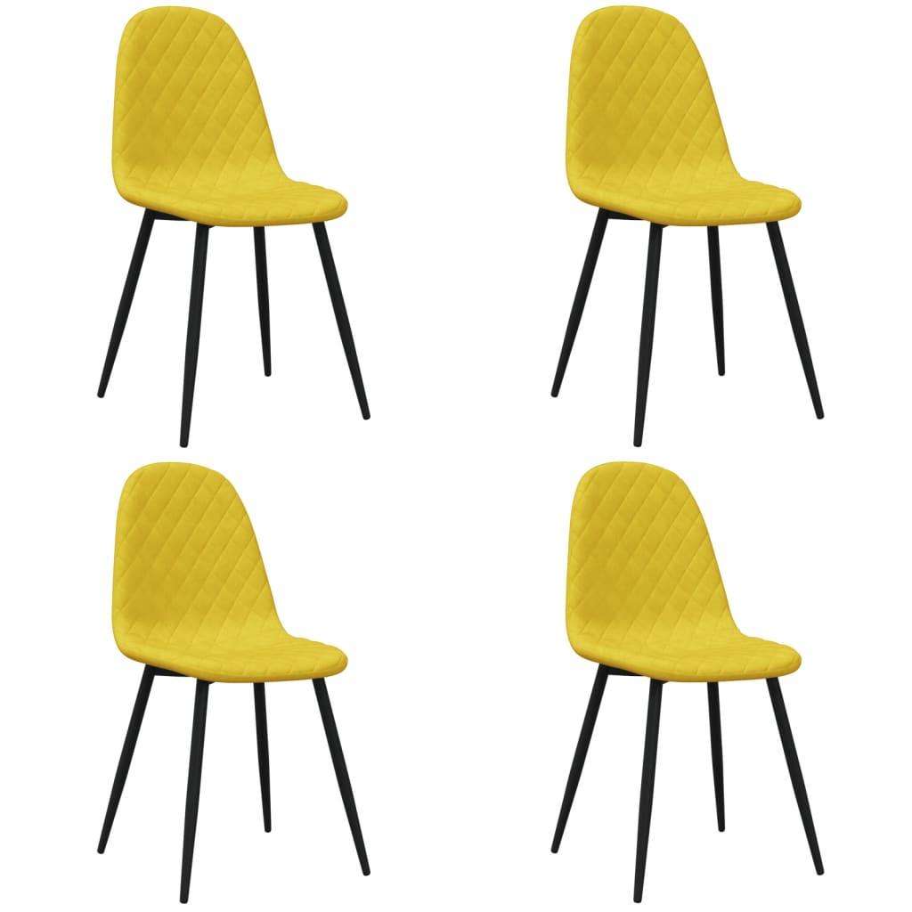 vidaXL Sillas de comedor 4 uds terciopelo amarillo mostaza