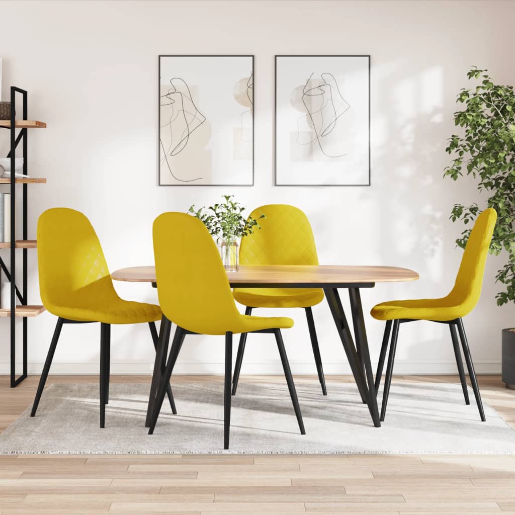 vidaXL Sillas de comedor 4 uds terciopelo amarillo mostaza