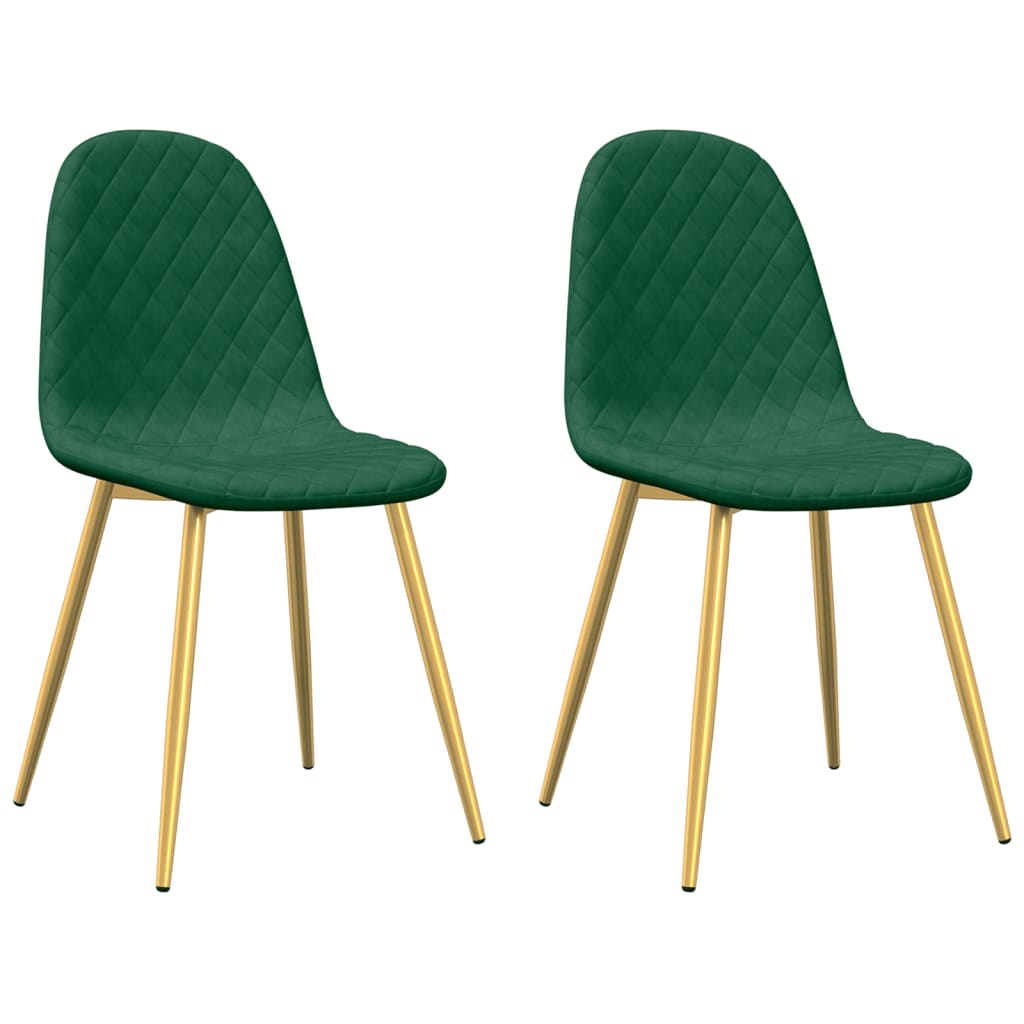 vidaXL Sillas de comedor 2 unidades terciopelo verde oscuro