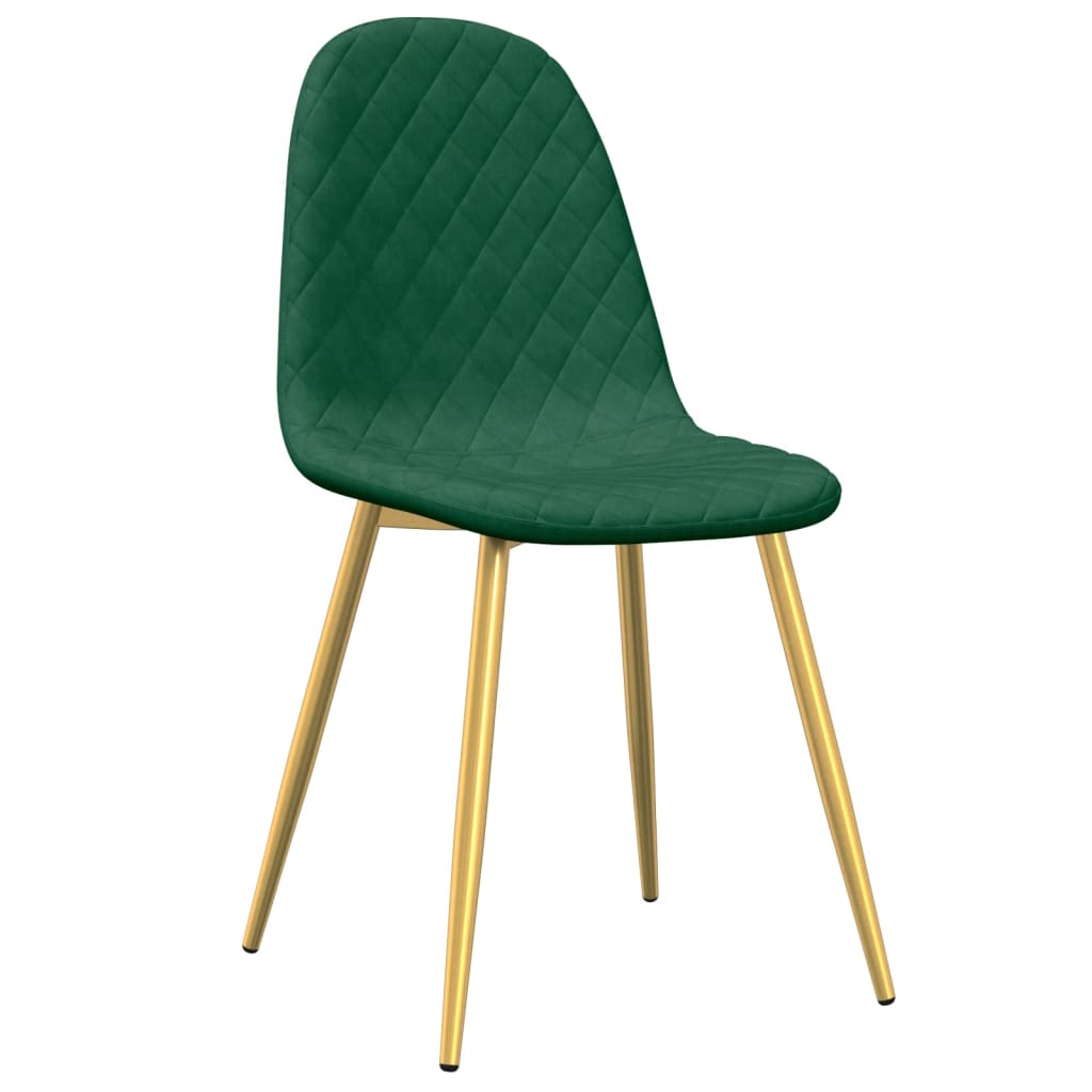 vidaXL Sillas de comedor 2 unidades terciopelo verde oscuro