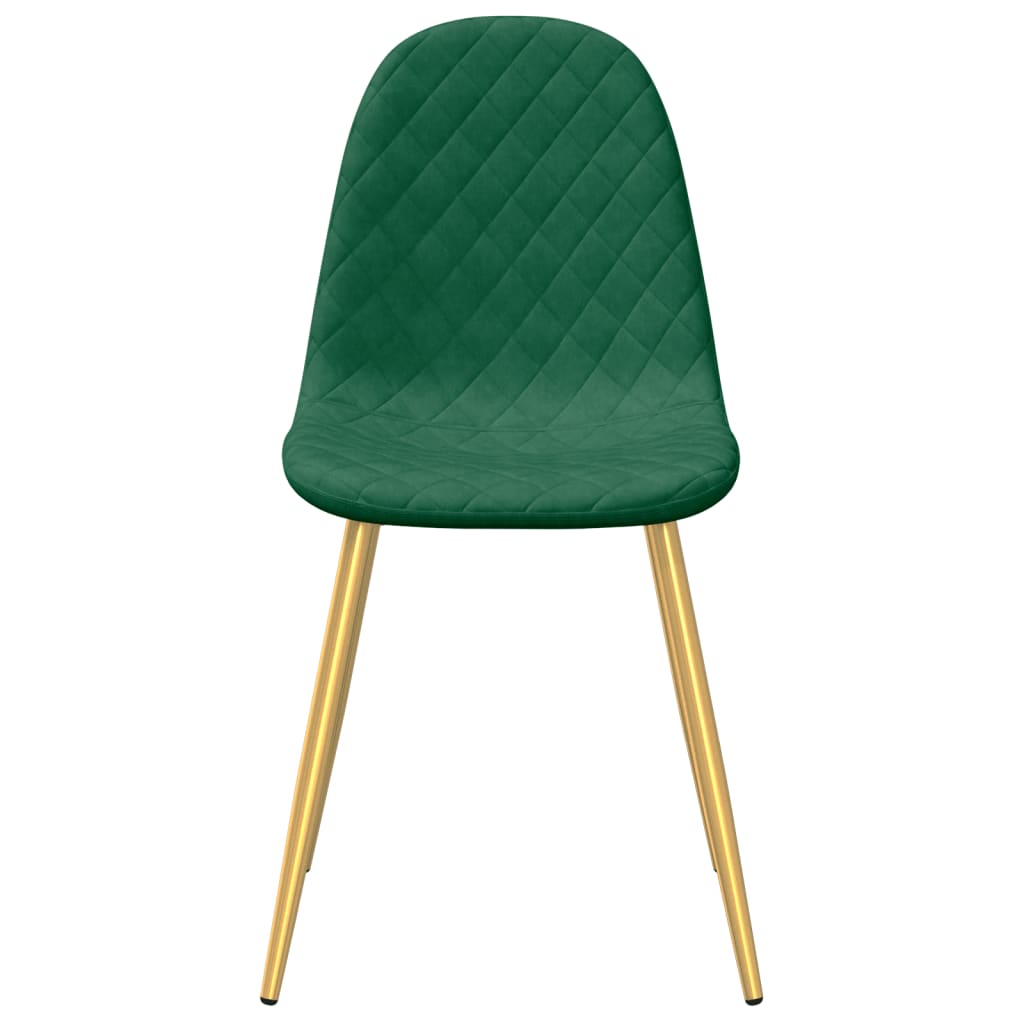 vidaXL Sillas de comedor 2 unidades terciopelo verde oscuro