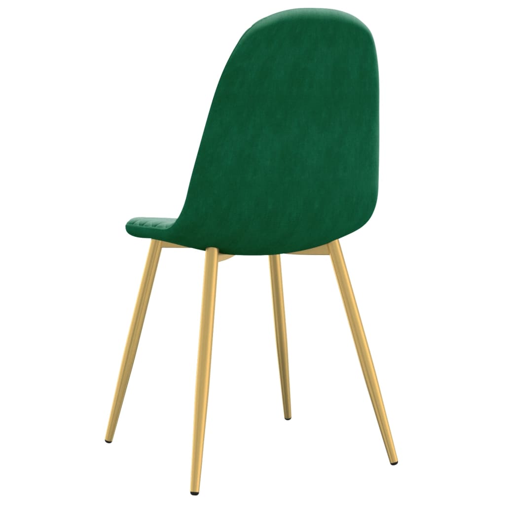 vidaXL Sillas de comedor 2 unidades terciopelo verde oscuro