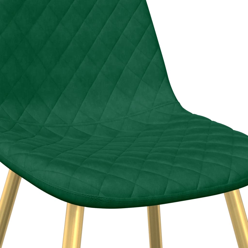 vidaXL Sillas de comedor 2 unidades terciopelo verde oscuro