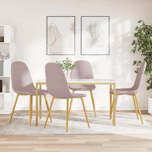 vidaXL Sillas de comedor 4 unidades terciopelo rosa