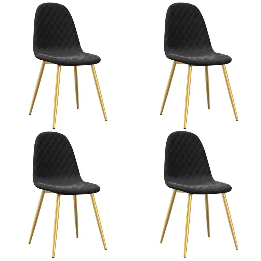 vidaXL Sillas de comedor 4 unidades terciopelo negro