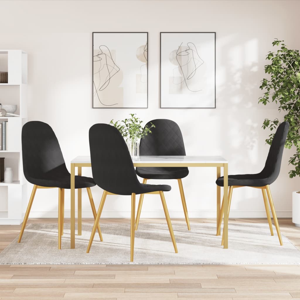 vidaXL Sillas de comedor 4 unidades terciopelo negro