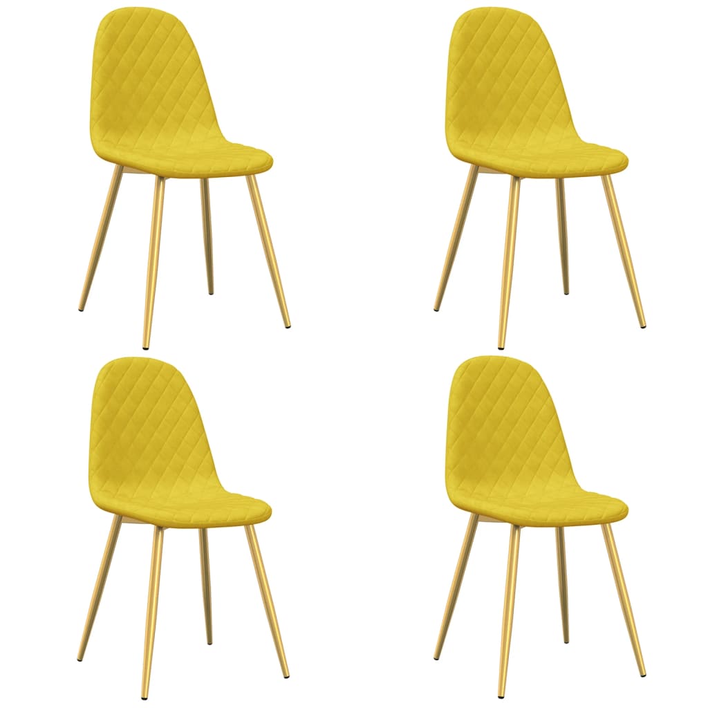 vidaXL Sillas de comedor 4 uds terciopelo amarillo mostaza