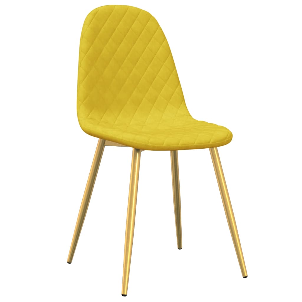 vidaXL Sillas de comedor 4 uds terciopelo amarillo mostaza