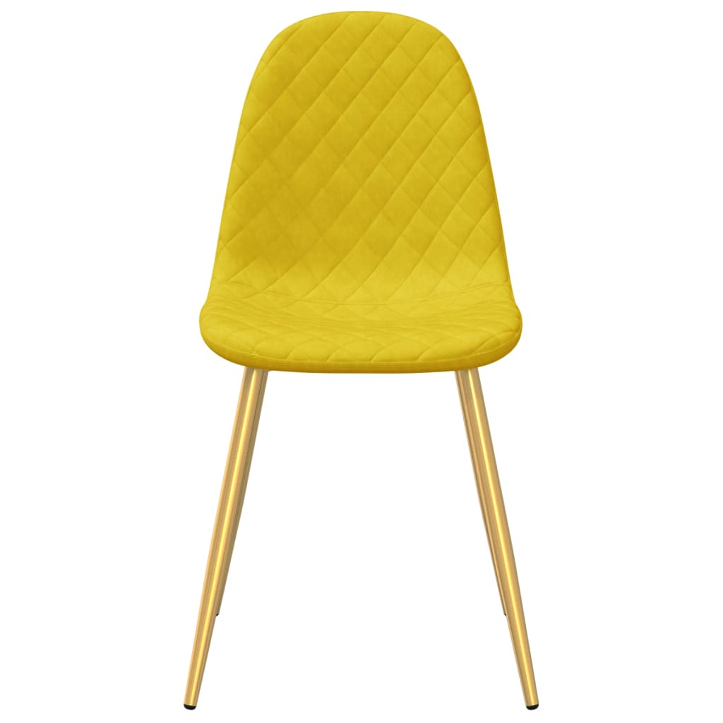 vidaXL Sillas de comedor 4 uds terciopelo amarillo mostaza