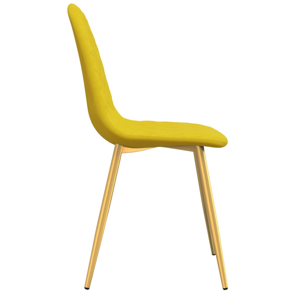 vidaXL Sillas de comedor 4 uds terciopelo amarillo mostaza