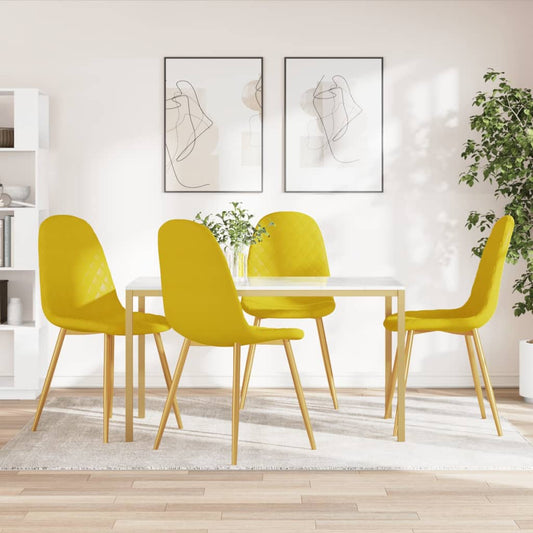 vidaXL Sillas de comedor 4 uds terciopelo amarillo mostaza