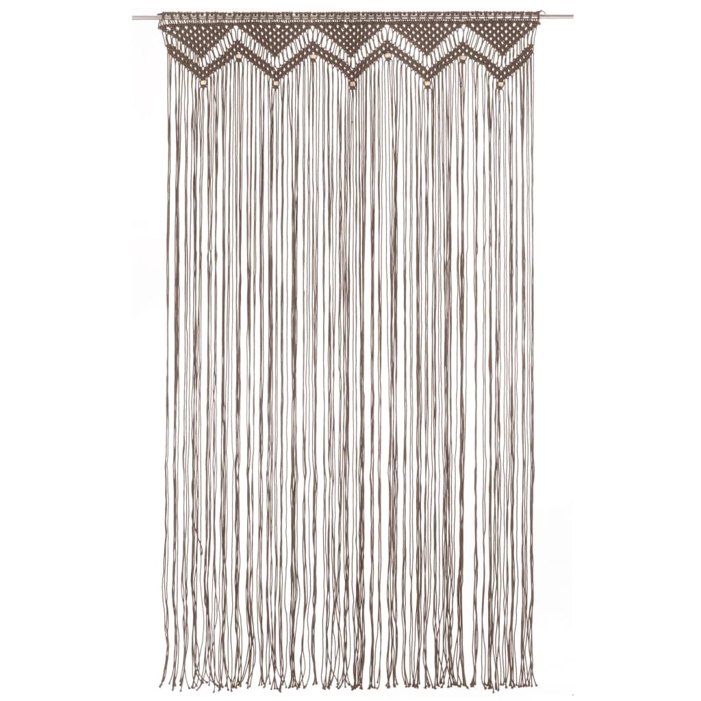 vidaXL Cortina de macramé algodón gris taupé 140x240 cm