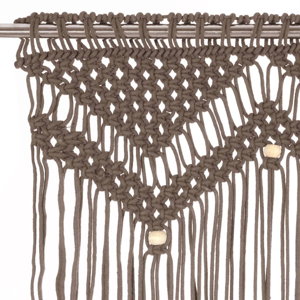 vidaXL Cortina de macramé algodón gris taupé 140x240 cm