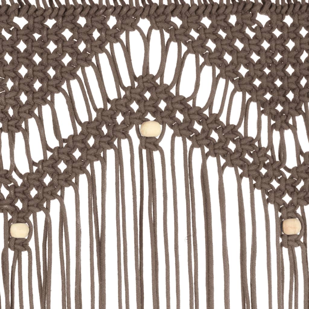 vidaXL Cortina de macramé algodón gris taupé 140x240 cm