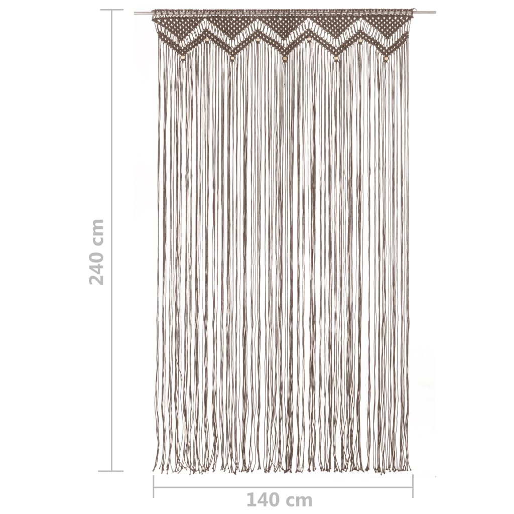 vidaXL Cortina de macramé algodón gris taupé 140x240 cm