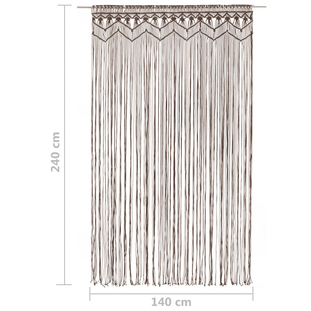 vidaXL Cortina de macramé algodón gris taupé 140x240 cm