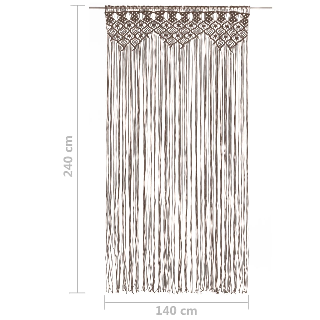 vidaXL Cortina de macramé algodón gris taupé 140x240 cm