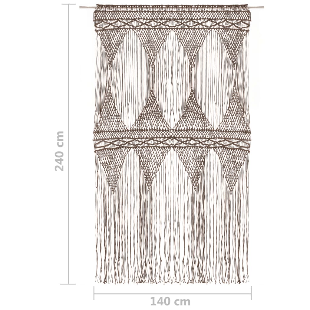 vidaXL Cortina de macramé algodón gris taupé 140x240 cm