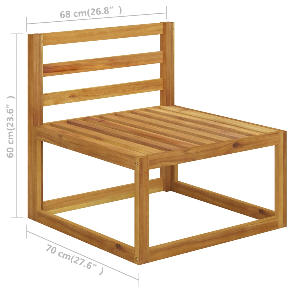 vidaXL Muebles de jardín 4 pzas cojines crema madera maciza de acacia