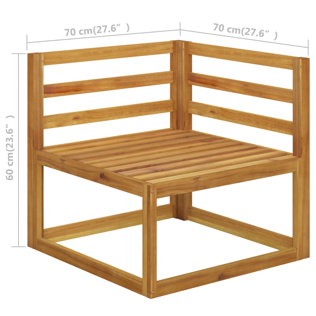 vidaXL Muebles de jardín 5 pzas cojines crema madera maciza de acacia