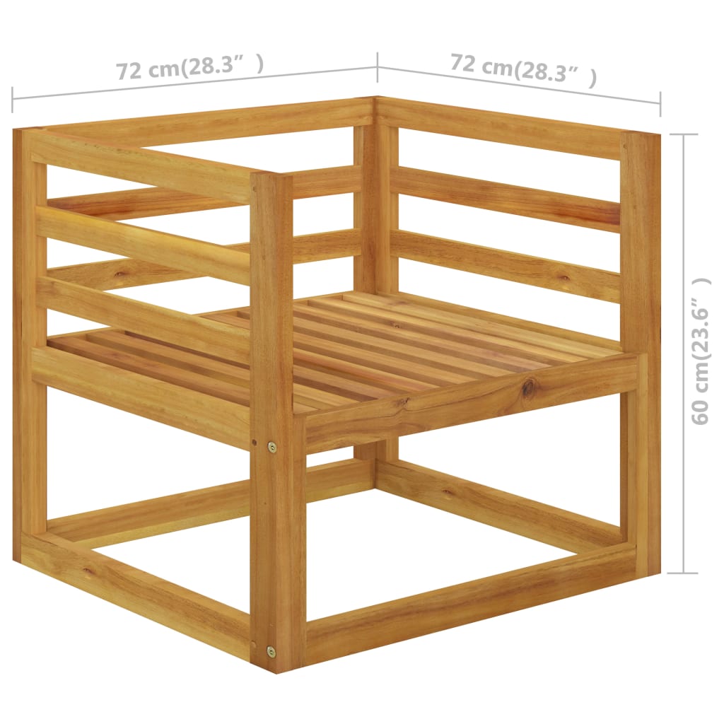 vidaXL Muebles de jardín 5 pzas cojines crema madera maciza de acacia