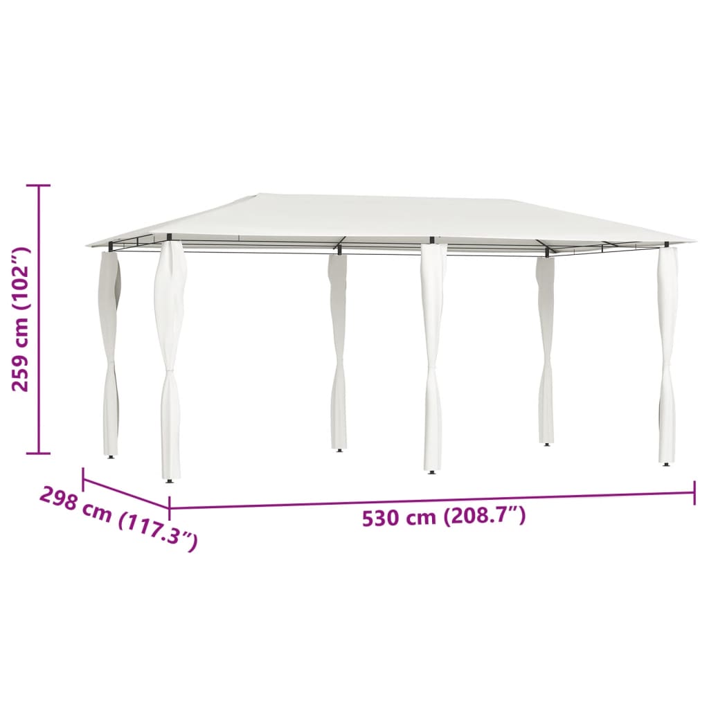 vidaXL Cenador con cubiertas de postes crema 2,98x5,3x2,59 m 160 g/m²