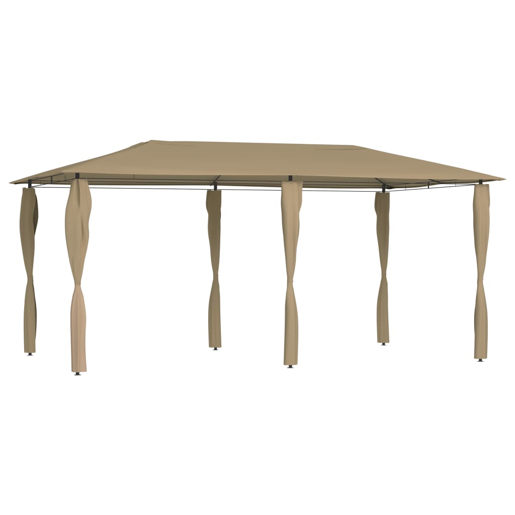 vidaXL Cenador con cubiertas de postes taupe 2,98x5,3x2,59 m 160 g/m²