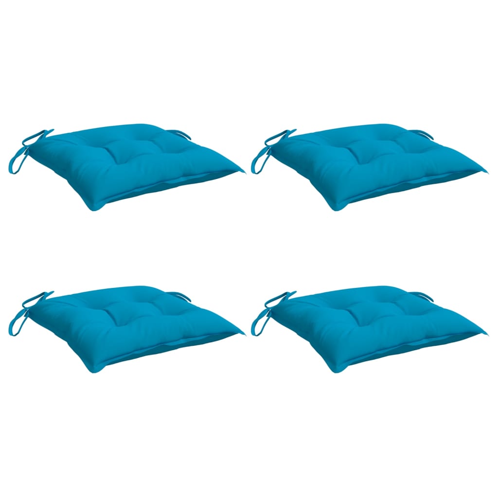 vidaXL Cojines de silla de jardín 4 uds tela Oxford azul 50x50x7 cm