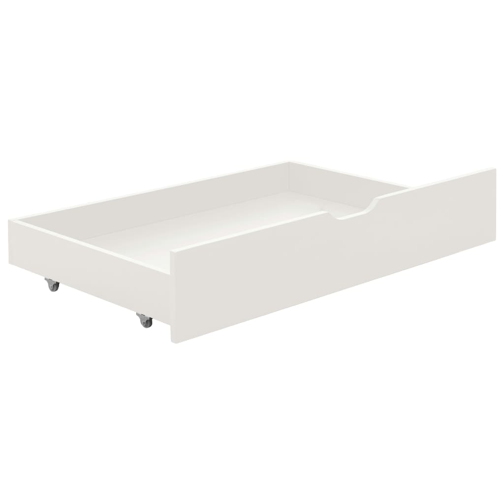 vidaXL Estructura de cama con 2 cajones sin colchón blanco 90x200 cm