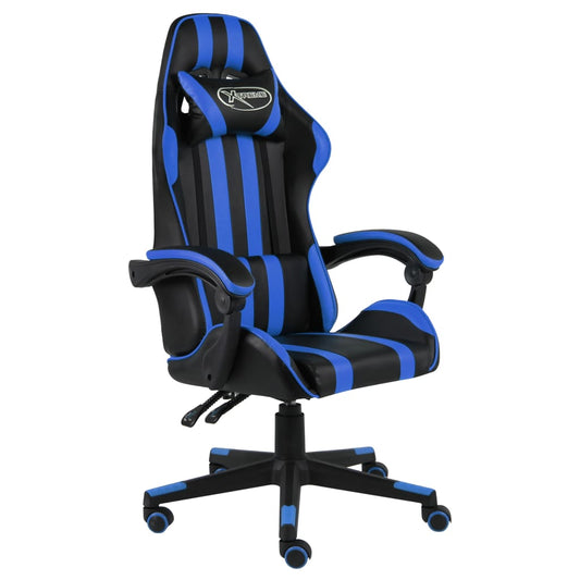 vidaXL Silla gaming de cuero sintético negro y azul