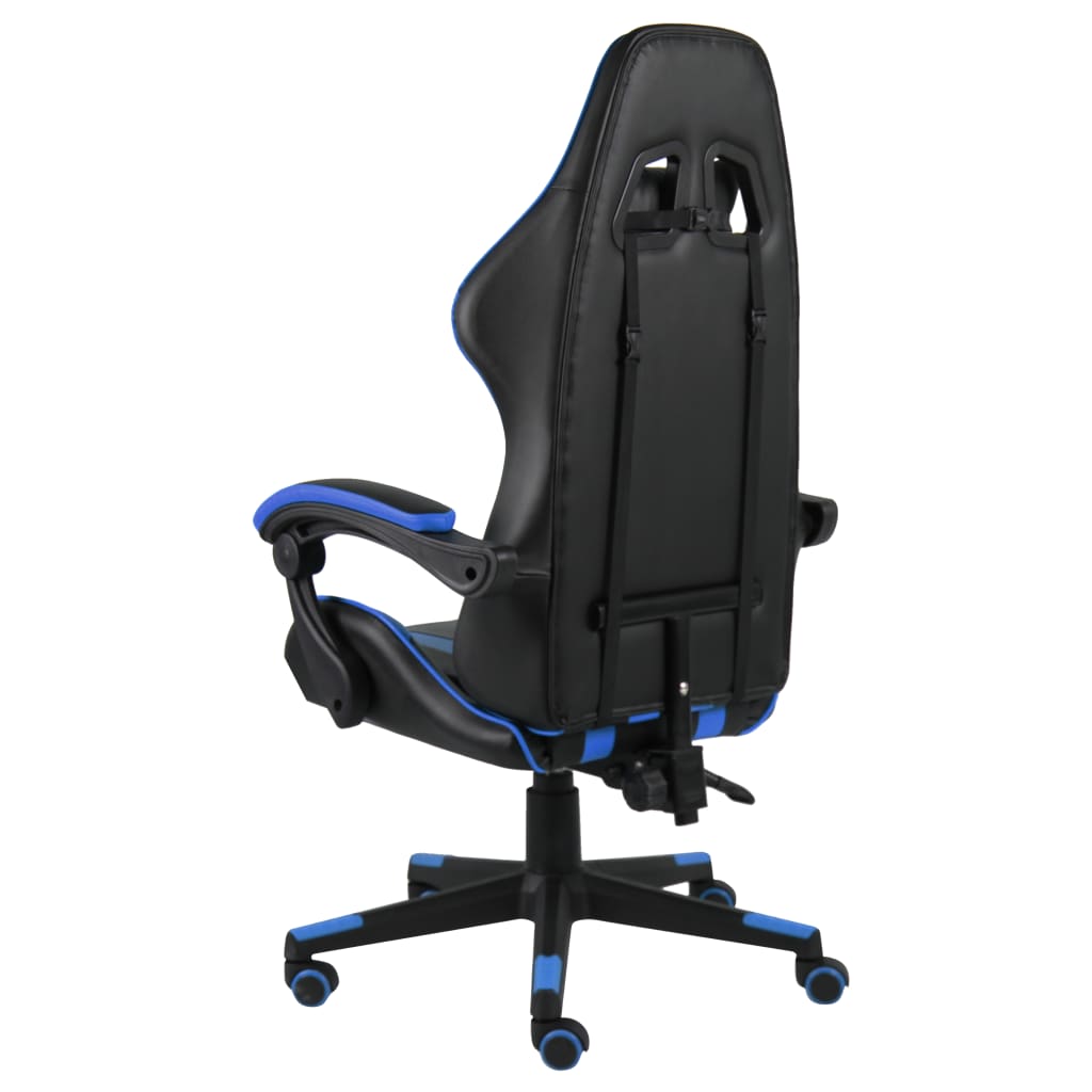 vidaXL Silla gaming de cuero sintético negro y azul