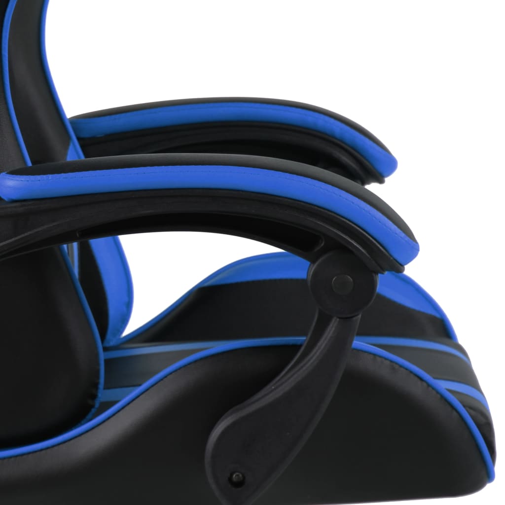 vidaXL Silla gaming de cuero sintético negro y azul