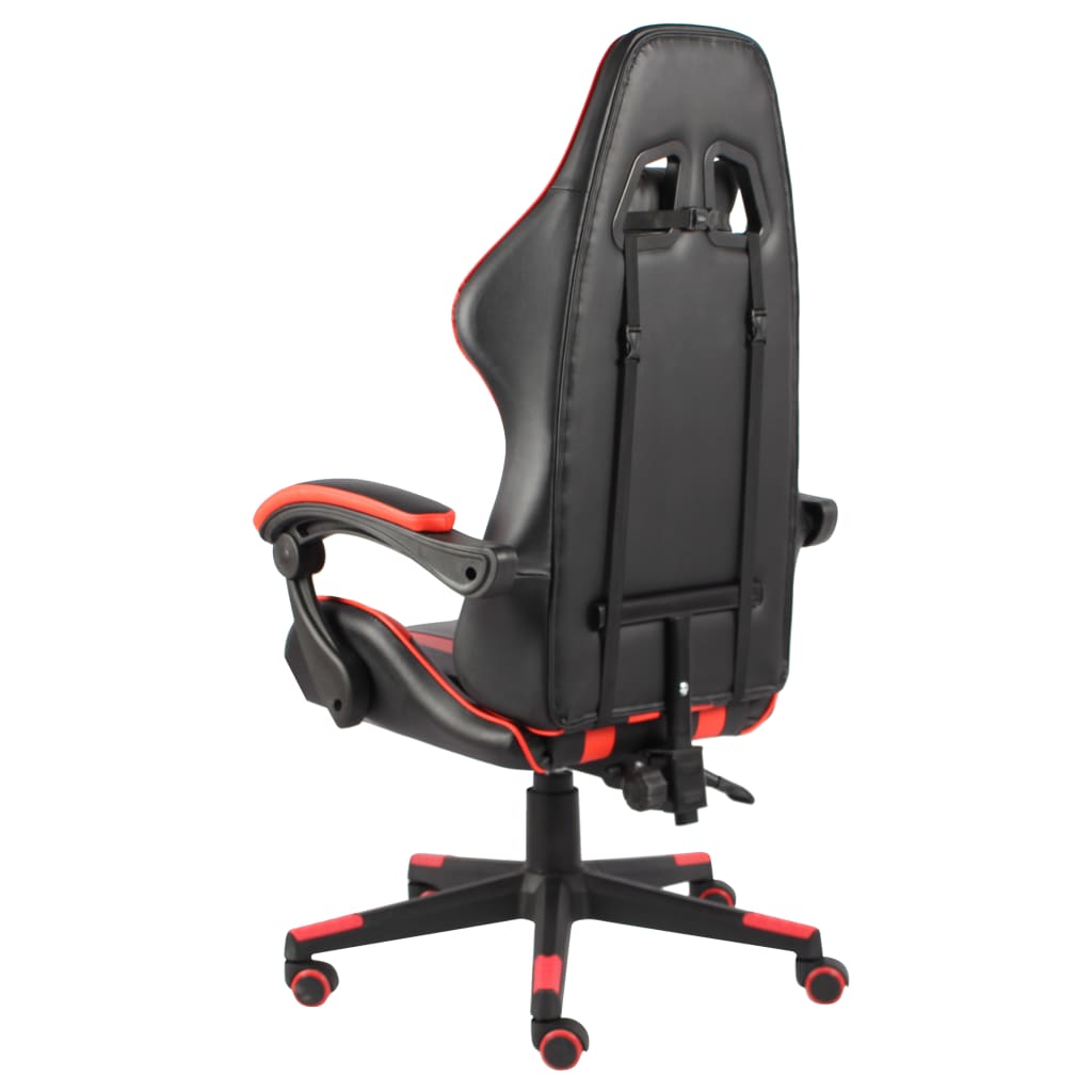 vidaXL Silla gaming de cuero sintético negro y rojo