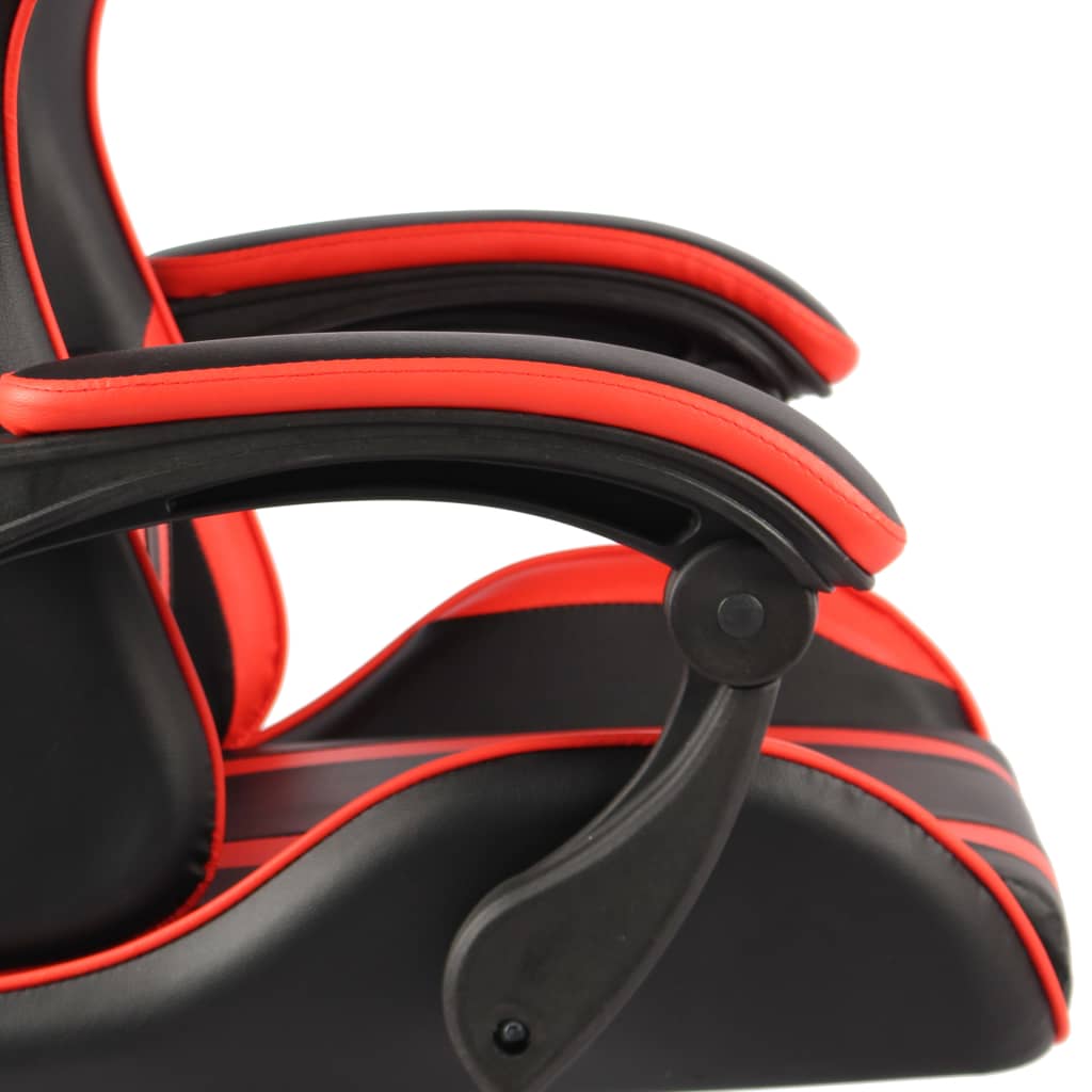 vidaXL Silla gaming de cuero sintético negro y rojo