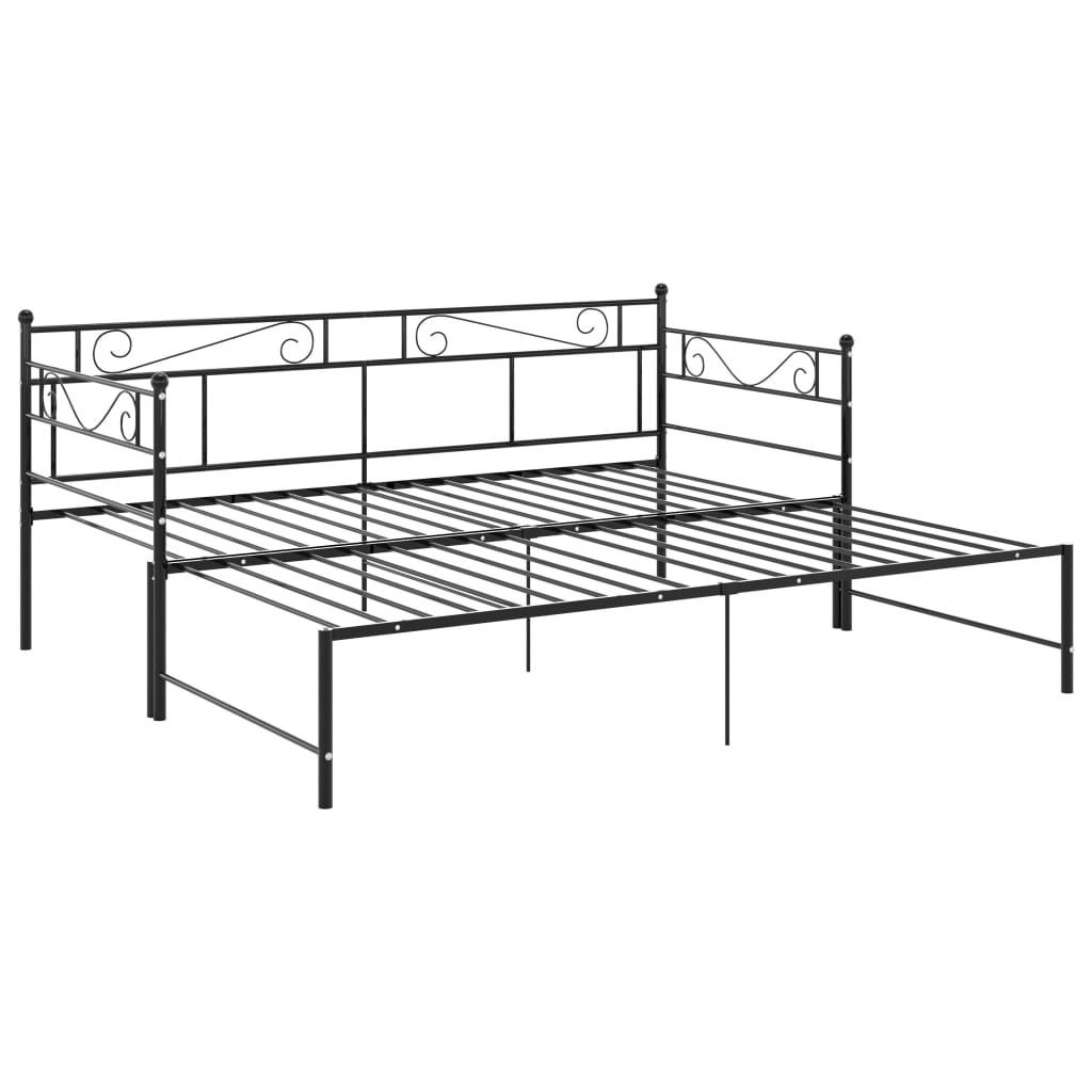 vidaXL Estructura sofá cama extraíble sin colchón metal negro 90x200cm