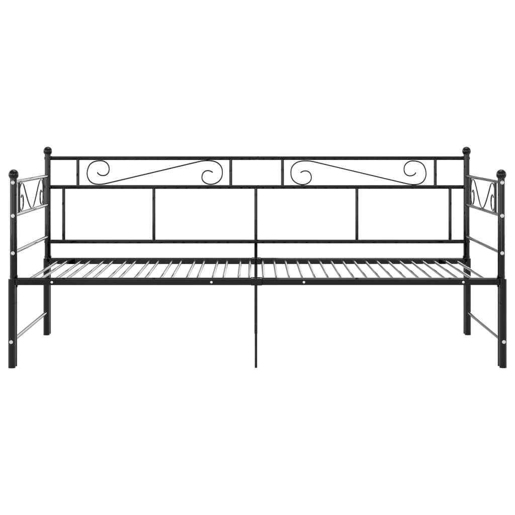 vidaXL Estructura sofá cama extraíble sin colchón metal negro 90x200cm